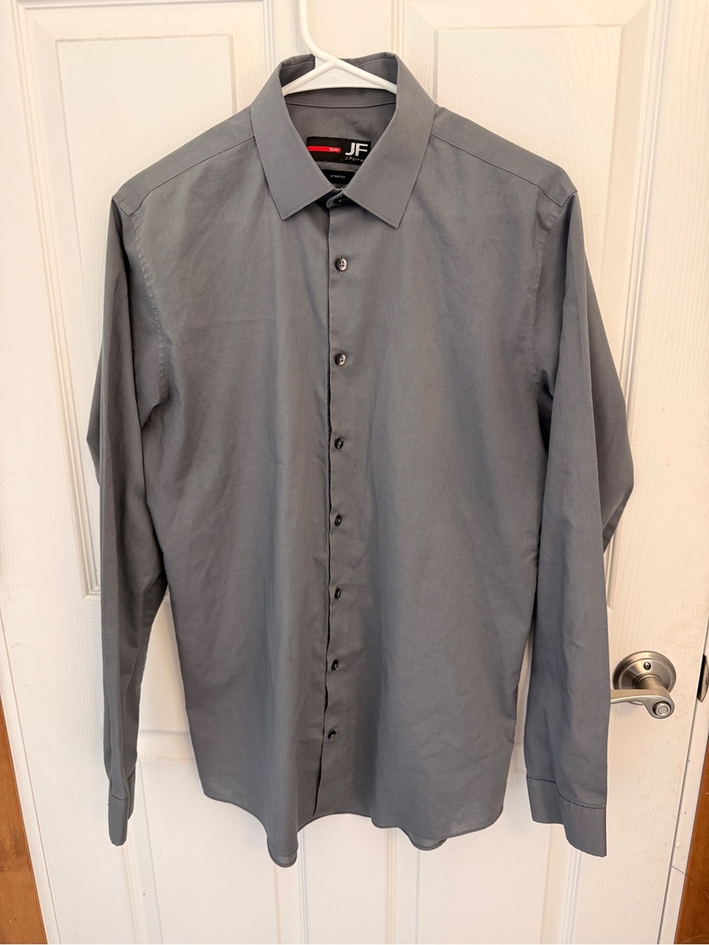 jf j.ferrar Men's Gray Long-Sleeve Dress Shirt